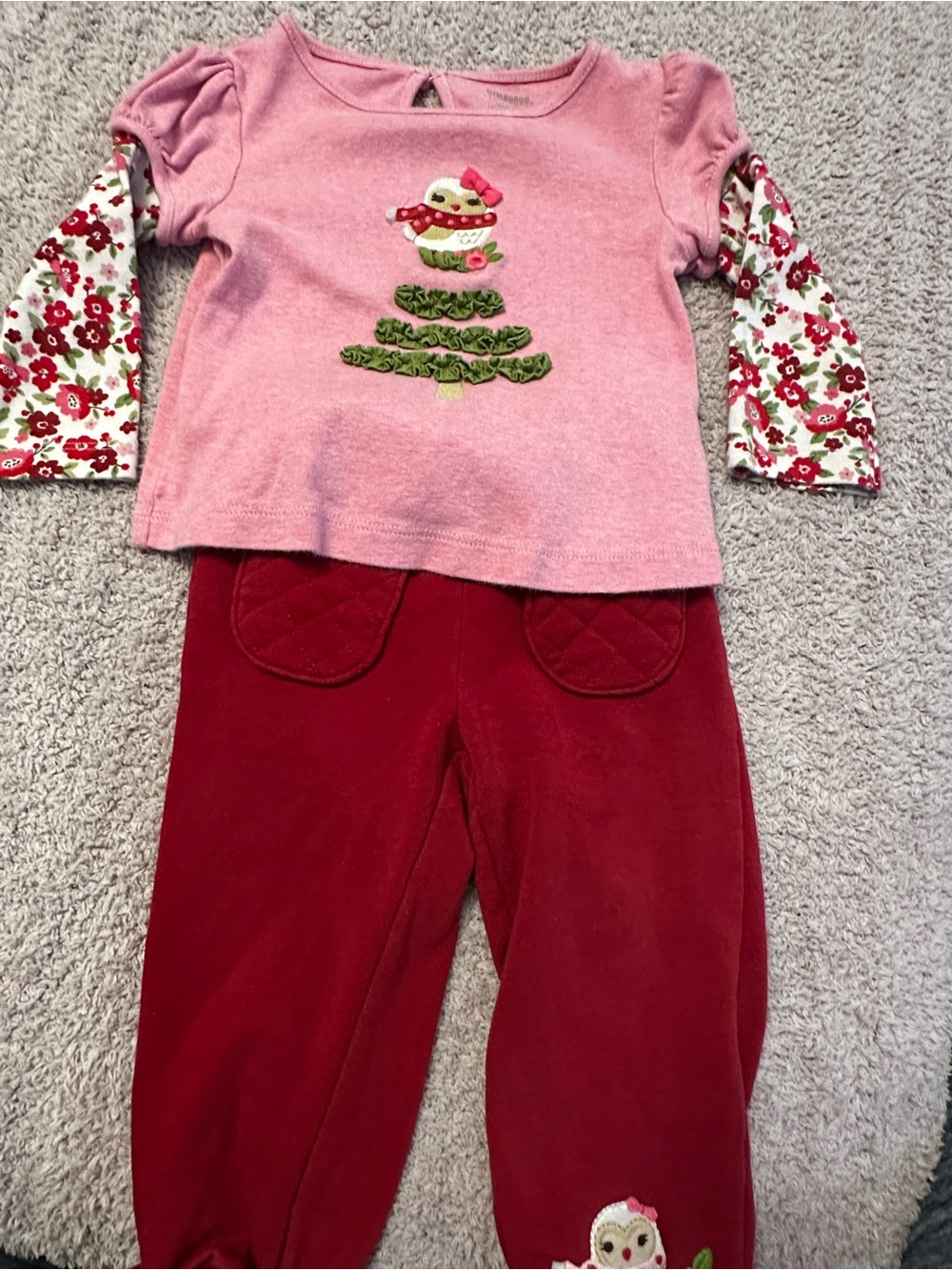 🎄 Vintage Gymboree Holiday Bird Christmas Tree Outfit Set 12-18M 2011